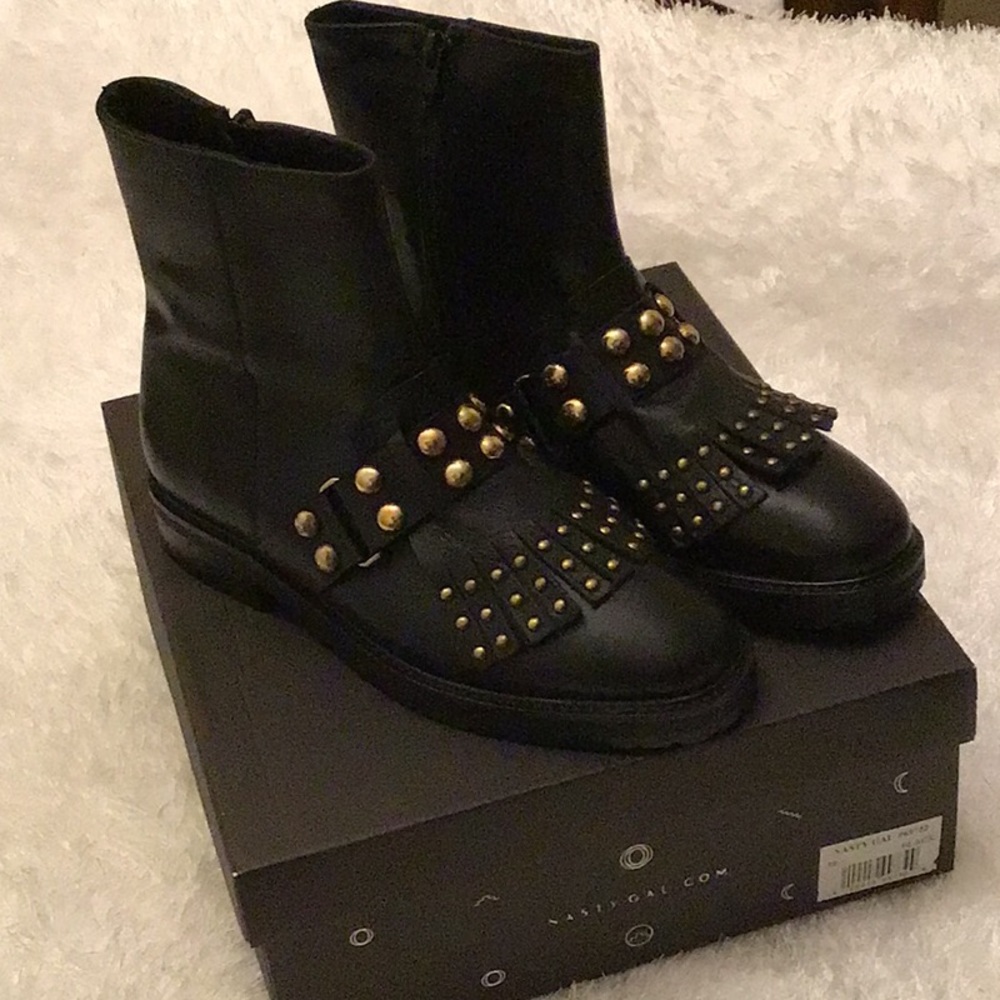 Black gold  studded bootie